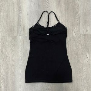 Little black LuLuLemon tank top with built in sports bra